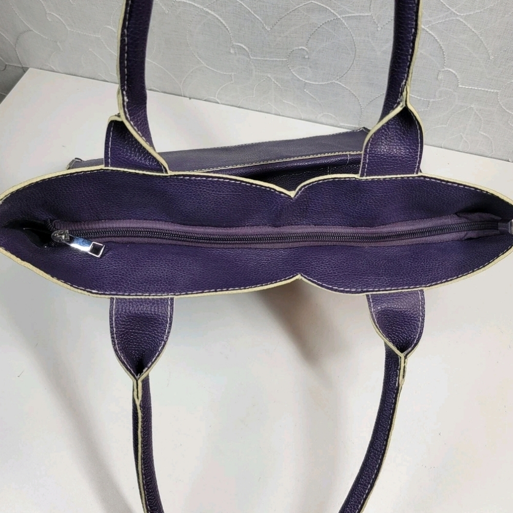 Mellow World Allure Purple Tassle Purse. Measurements in photos. Vegan Leather. - Picture 4 of 6
